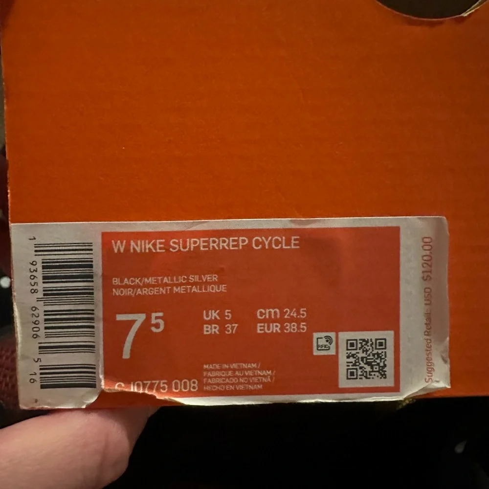 NIKE WOMEN’S SUPERREP CYCLE SNEAKERS: BLACK/ORANGE: NIB: SZ 7.5